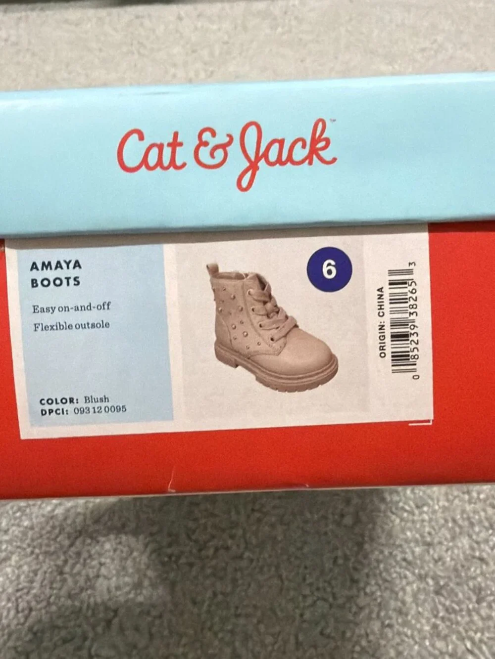Cat & Jack Toddler Girls' Size 6 Amaya Lace-Up Combat Boots Blush Pink